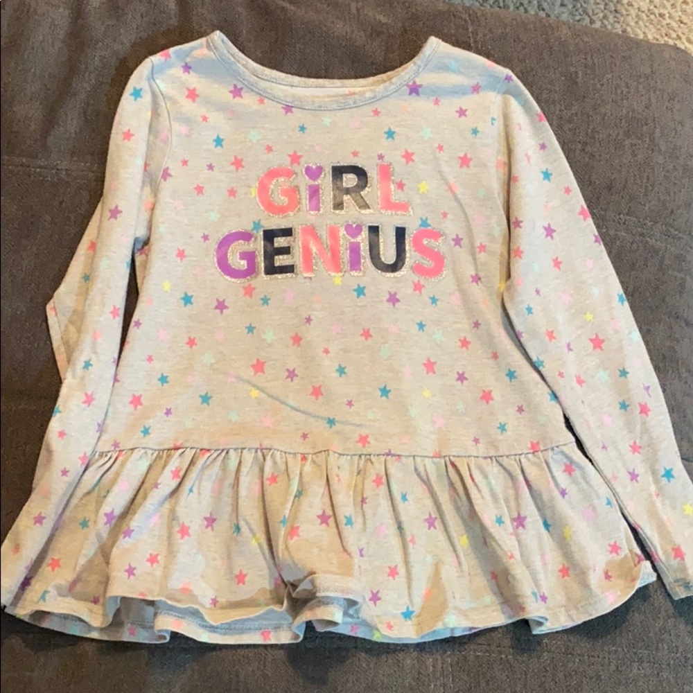 Grey long sleeve “girl genius”
